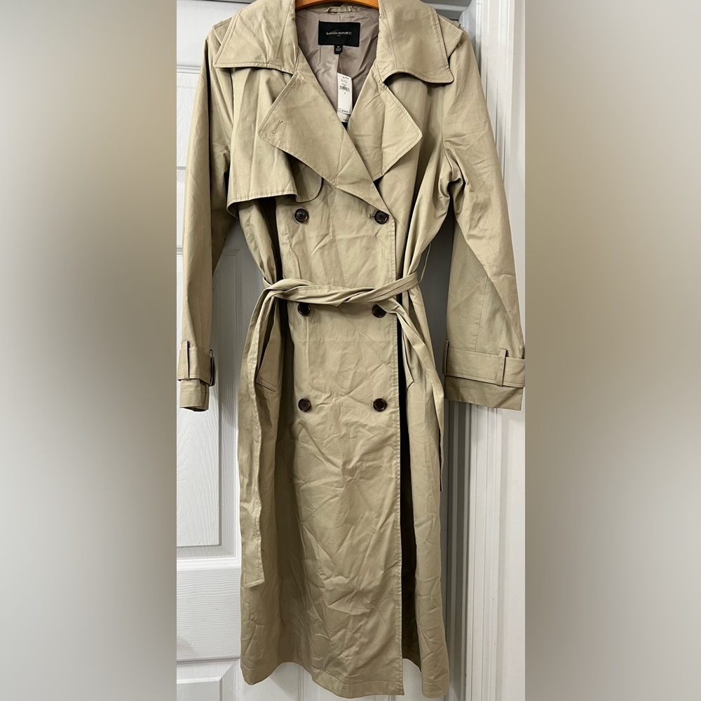 NWT Banana Republic Tan Long Trench Coat